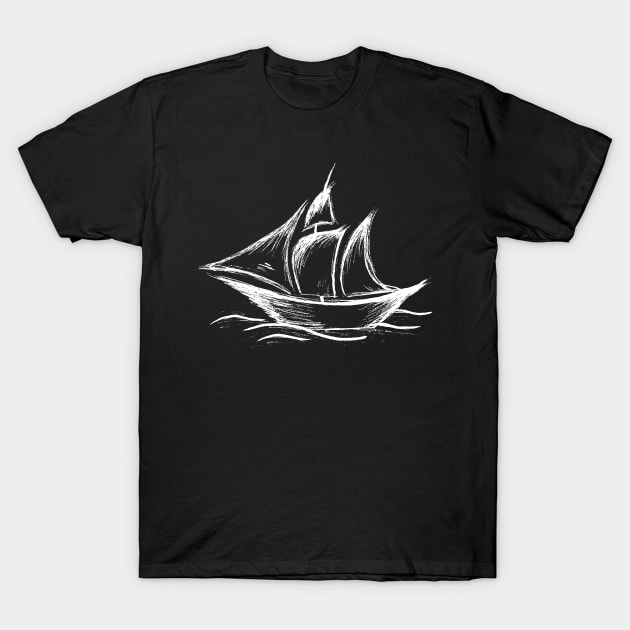 Hand drawn yacht T-Shirt by jitkaegressy